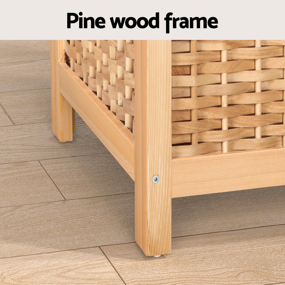 Artiss Laundry Hamper Bathroom Storage Cabinet Wooden Organiser Bag Clothes - Harrogates