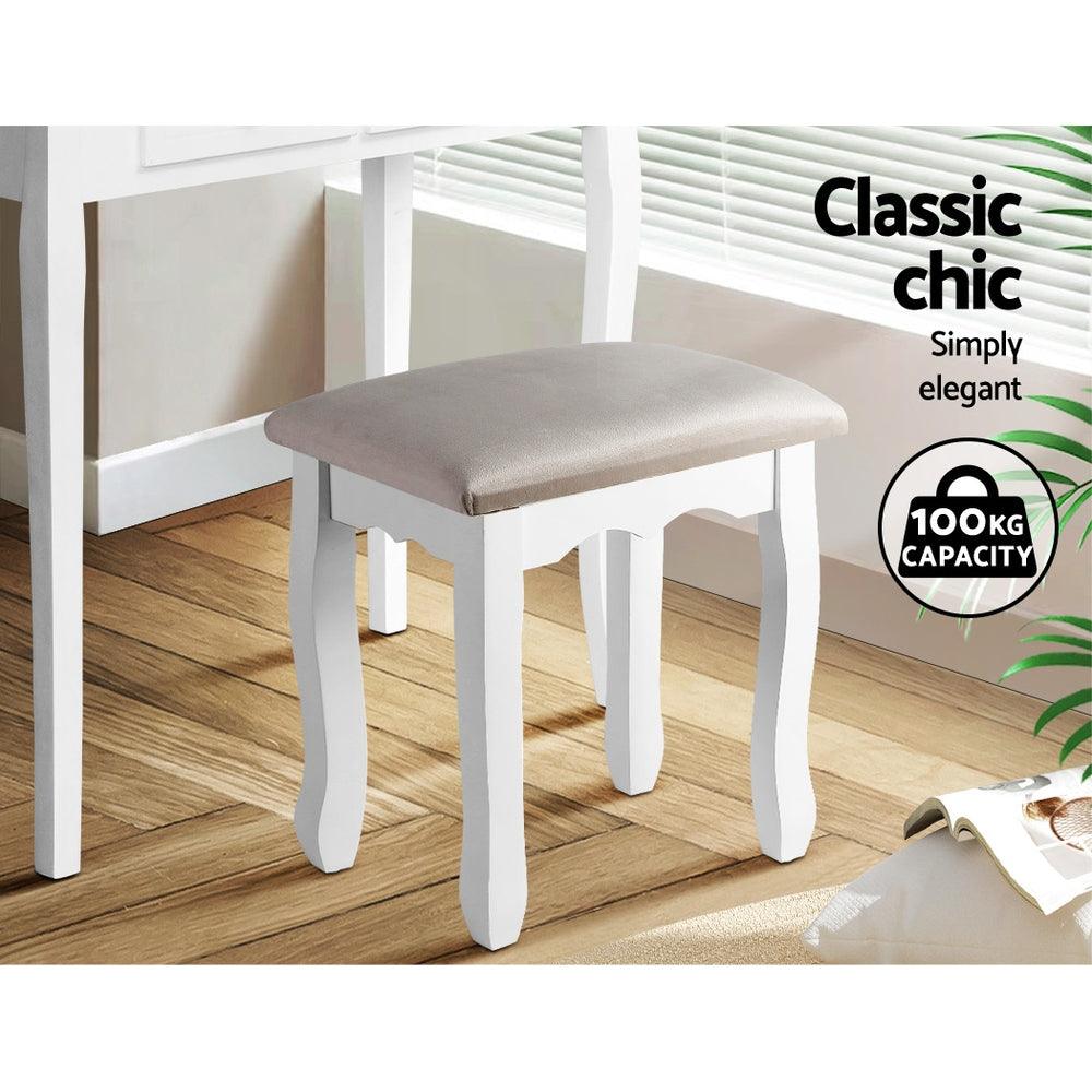 Artiss Dressing Table Stool Velvet Grey - Harrogates