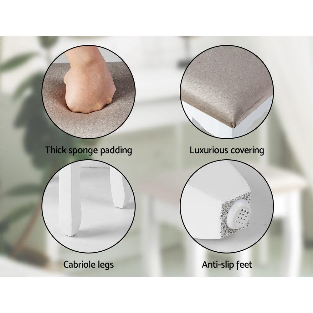 Artiss Dressing Table Stool Velvet Grey - Harrogates