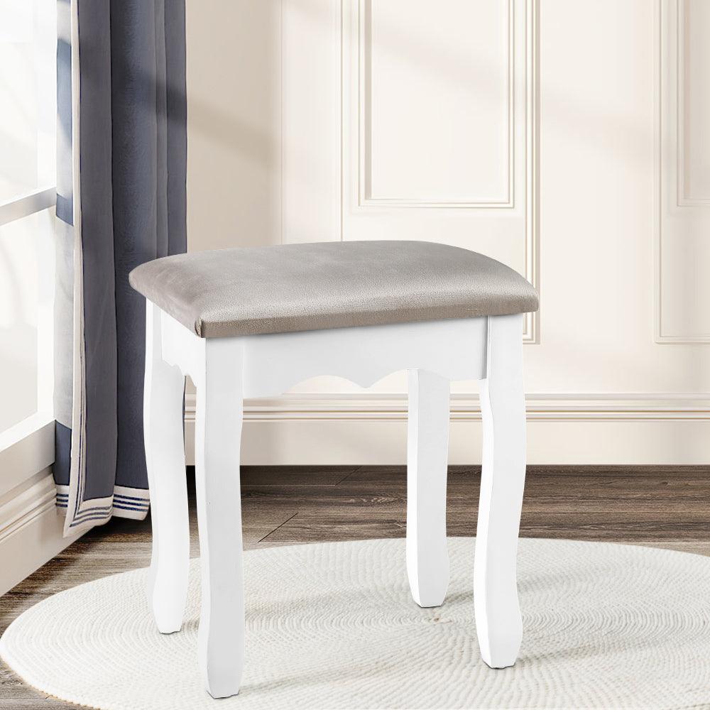 Artiss Dressing Table Stool Velvet Grey - Harrogates