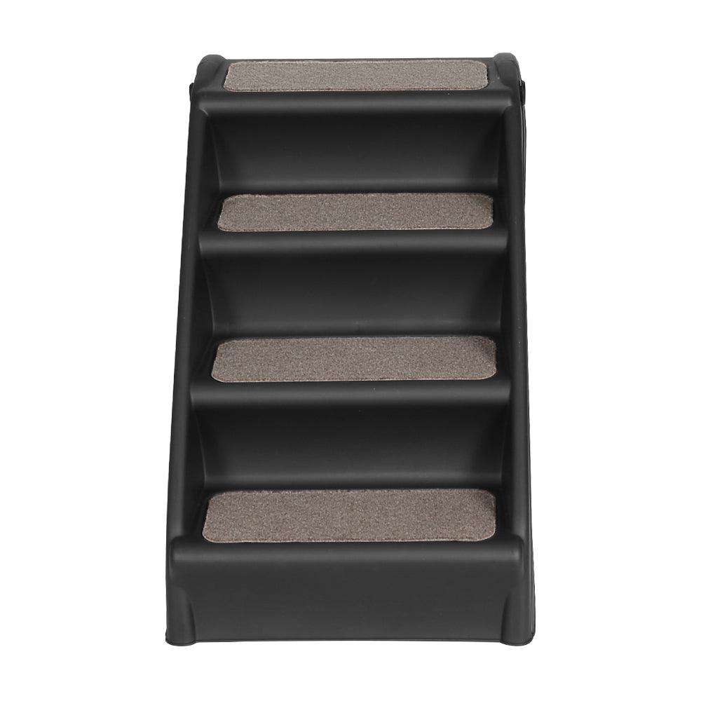 i.Pet Dog Ramp Steps For Bed Sofa Car Pet Stairs Ladder Portable Foldable Black - Harrogates