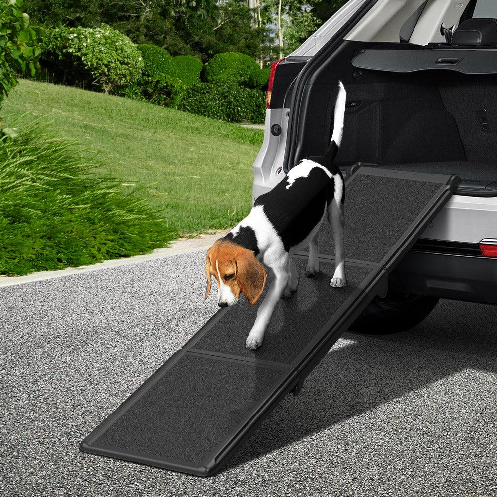 i.Pet Dog Ramp Pet Stairs Steps Car Travel SUV Ladder Foldable Portable Adjustable - Harrogates
