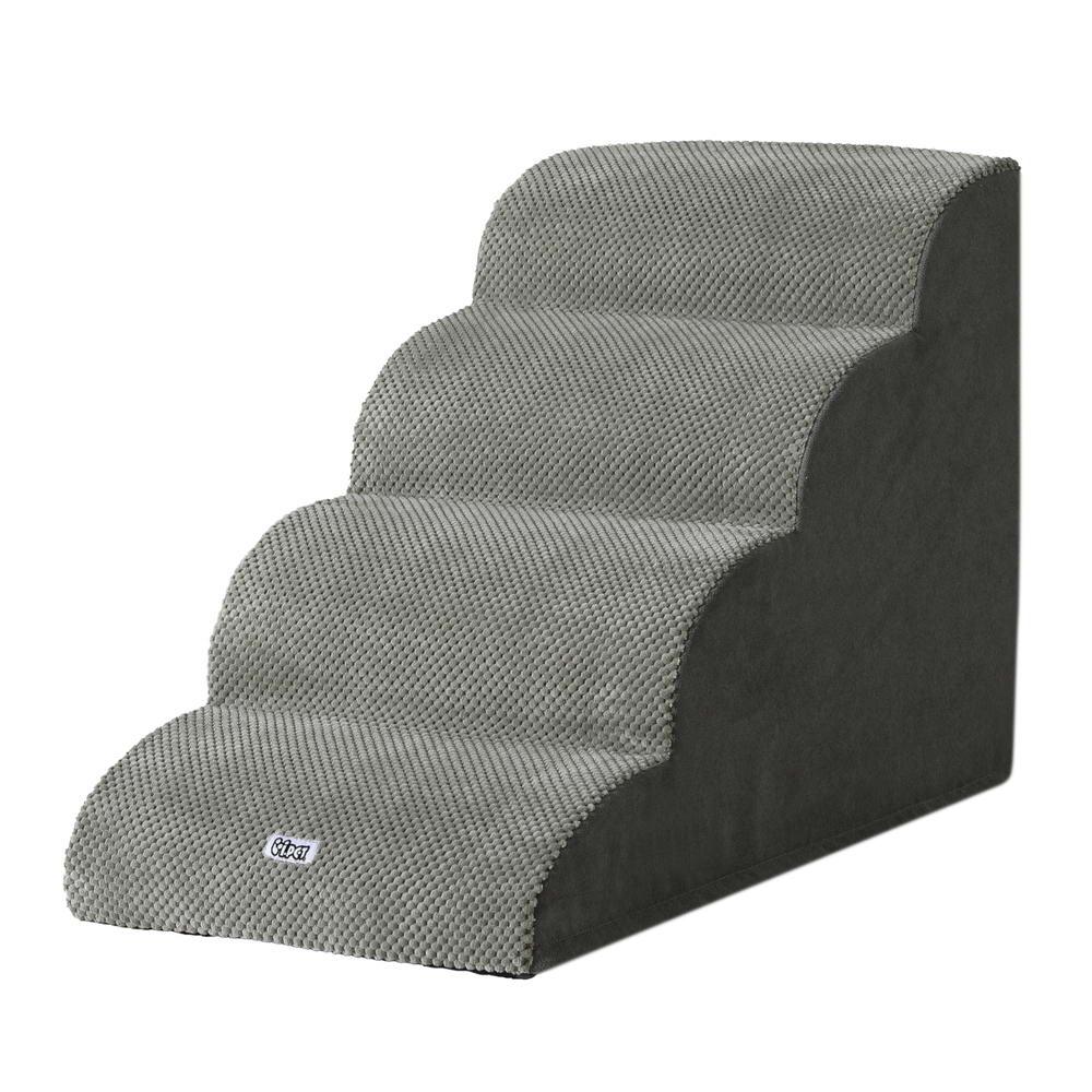 i.Pet Dog Ramp Steps Foam 4 Tier Pet Stairs For Bed Sofa Car Portable Indoor - Harrogates