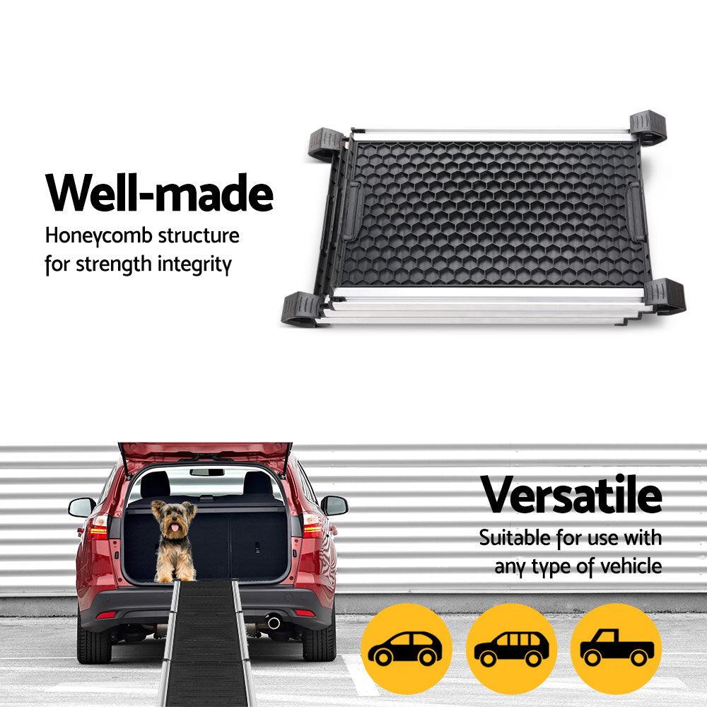 i.Pet Dog Ramp Pet Stairs Steps Car SUV Foldable Portable Ladder Adjustable - Harrogates