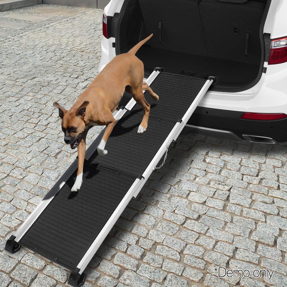 i.Pet Dog Ramp Pet Stairs Steps Car SUV Foldable Portable Ladder Adjustable - Harrogates