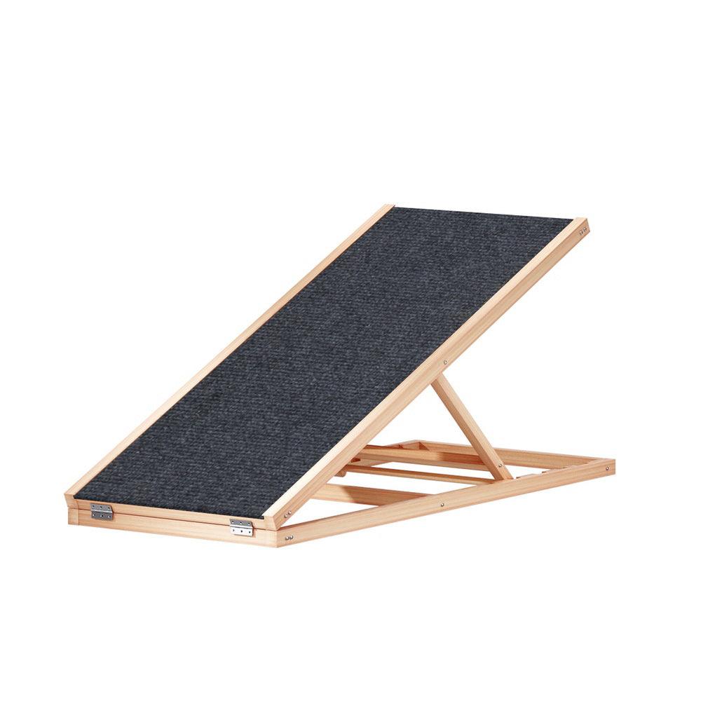 i.Pet Dog Ramp 100cm Adjustable Height Wooden Steps Stairs For Bed Sofa Car Foldable - Harrogates
