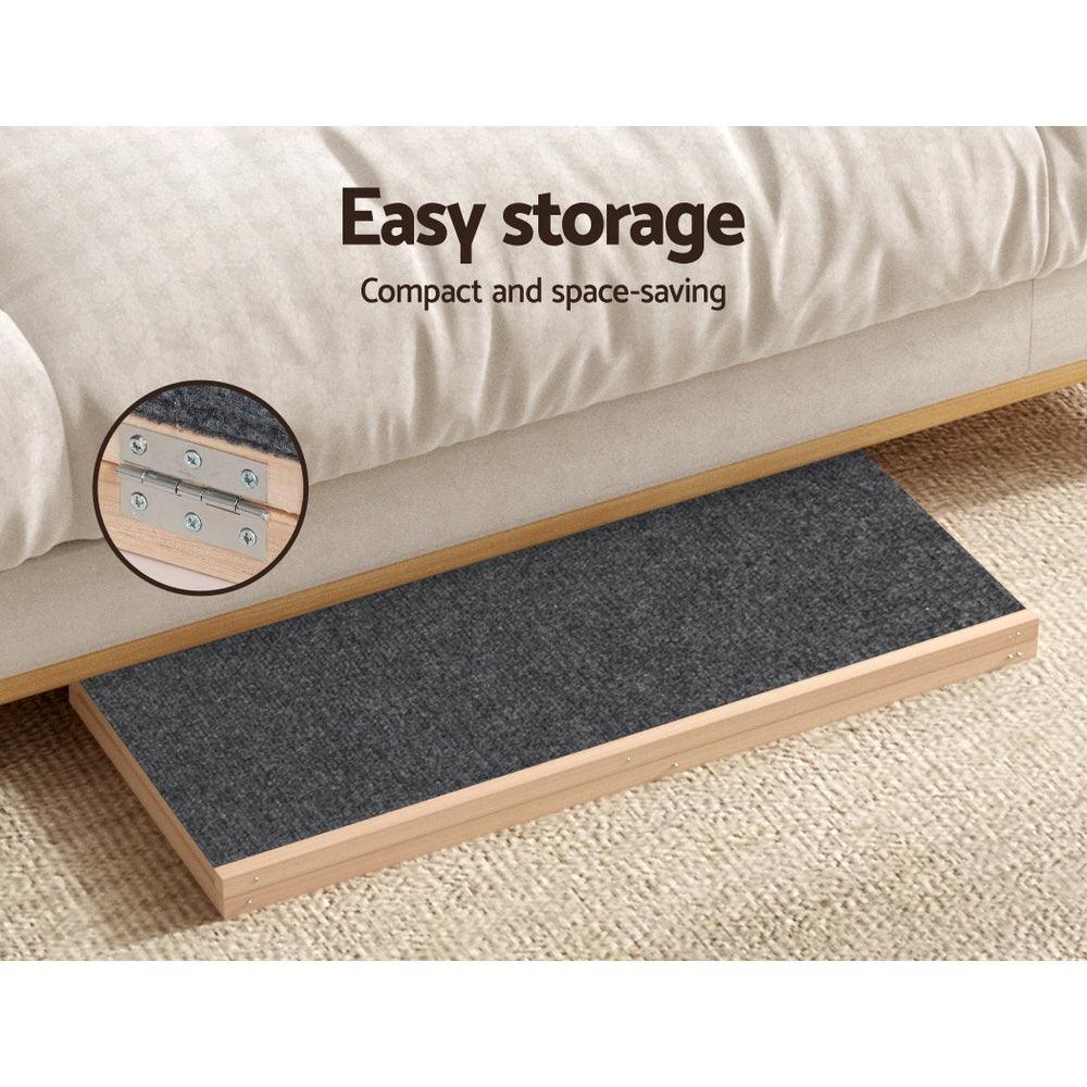 i.Pet Dog Ramp 100cm Adjustable Height Wooden Steps Stairs For Bed Sofa Car Foldable - Harrogates