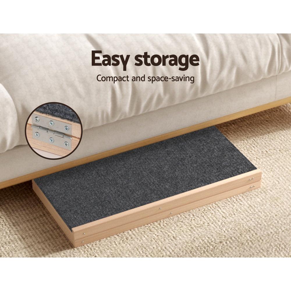 i.Pet Dog Ramp 70cm Adjustable Height Wooden Steps Stairs For Bed Sofa Car Foldable - Harrogates