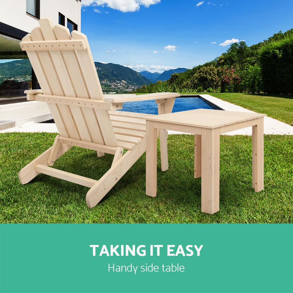 Gardeon Coffee Side Table Wooden Desk Outdoor Furniture Camping Garden Natural - Harrogates