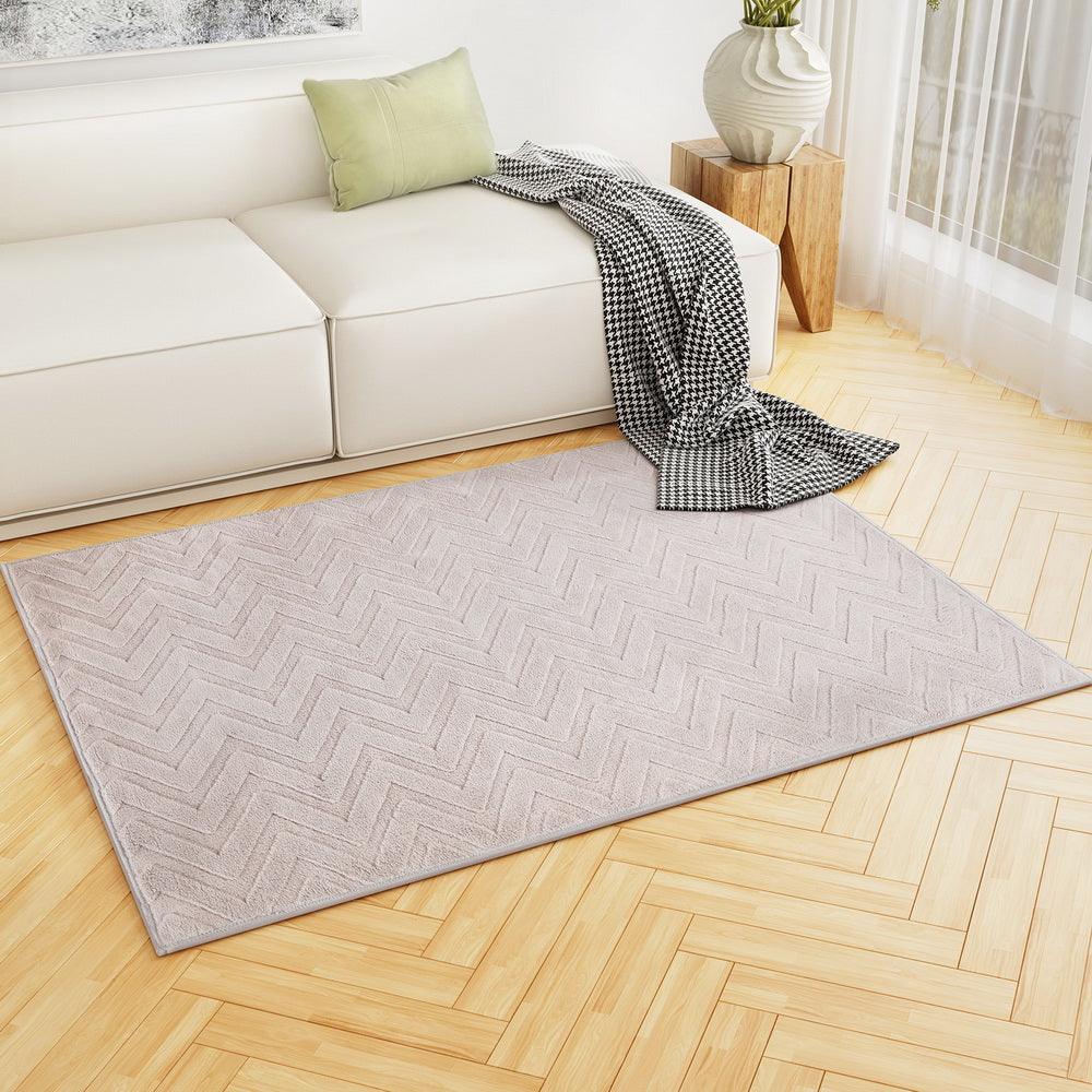 Artiss Floor Rugs 120x160cm Washable Area Mat Large Carpet Microfiber Ripple - Harrogates