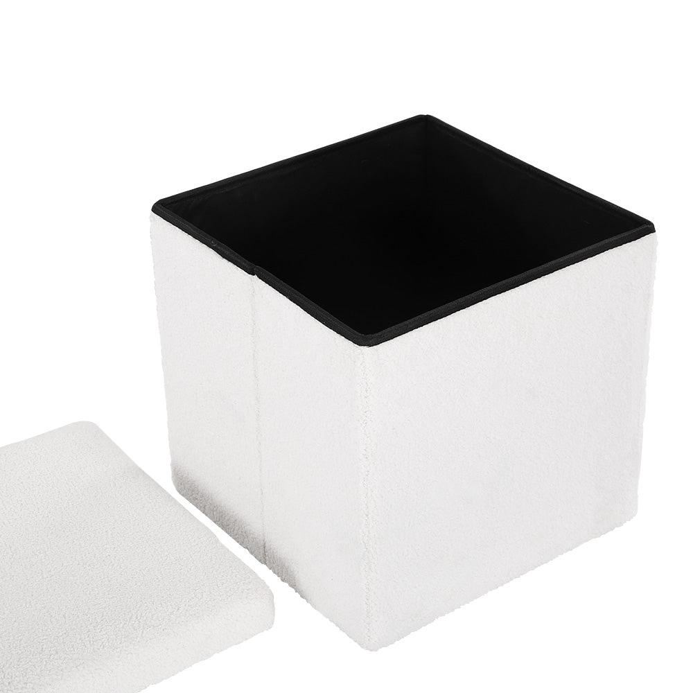 Artiss Ottoman Storage Foot Stool Vanity Square Teddy - Harrogates