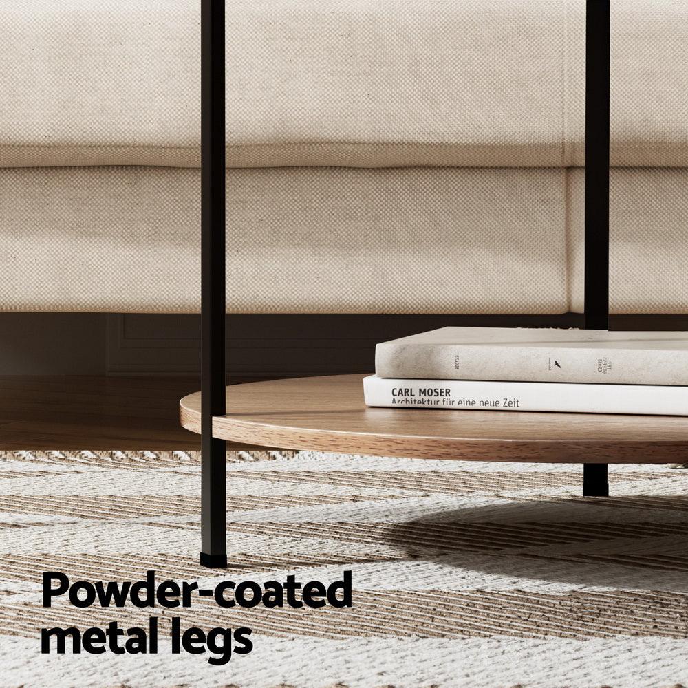 Artiss Coffee Table Side Table Round White Cedric - Harrogates