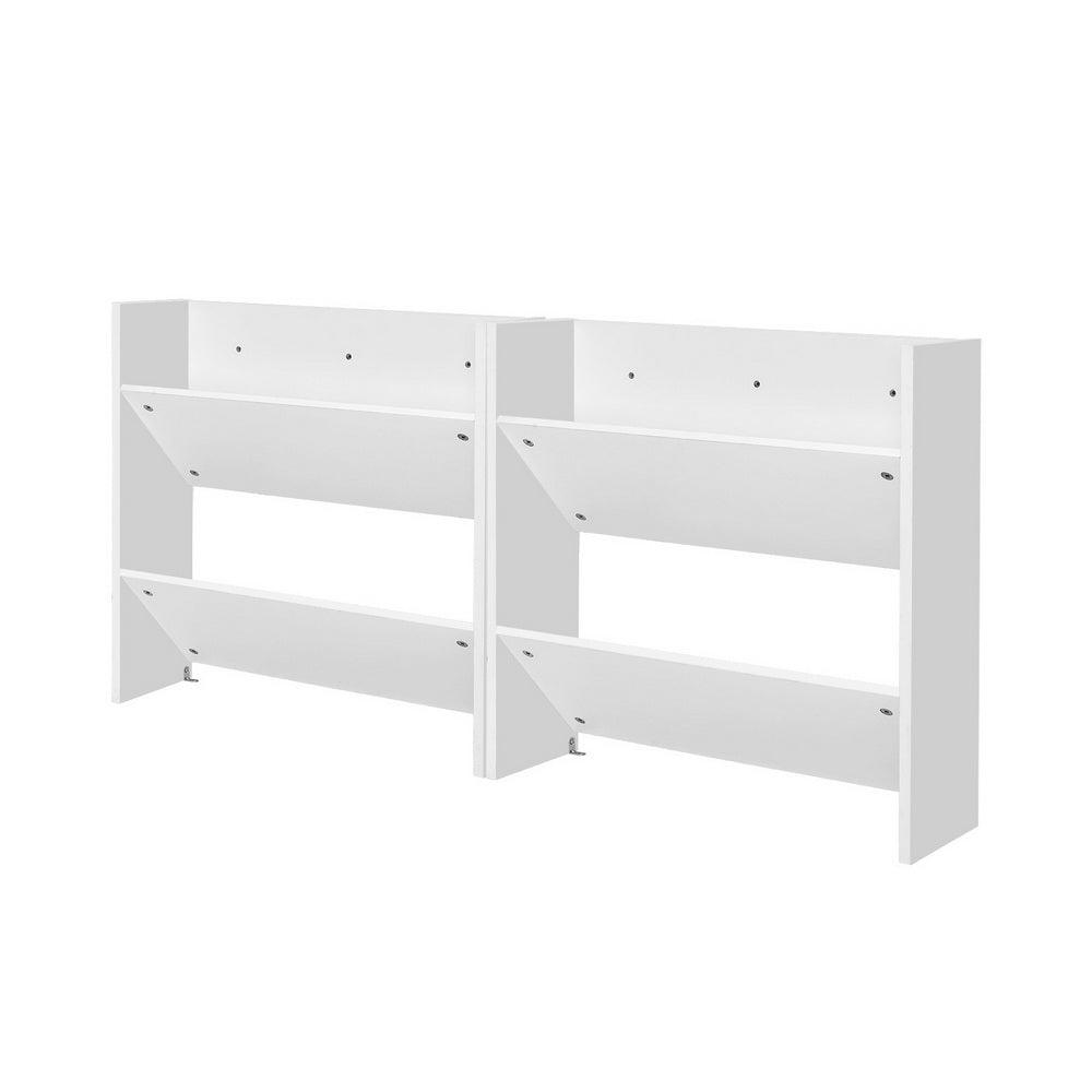 Artiss Shoe Rack 2-tier 12 Pairs Wall Mounted x2 - White - Harrogates