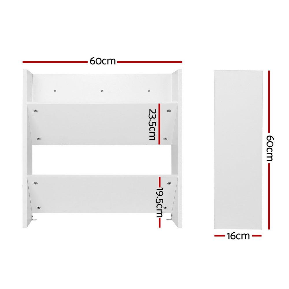 Artiss Shoe Rack 2-tier 12 Pairs Wall Mounted x2 - White - Harrogates