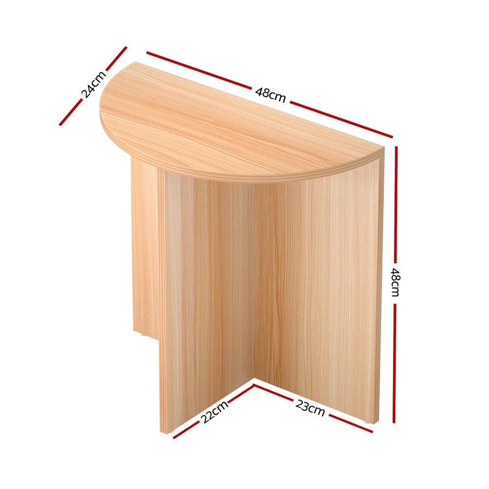 Artiss Coffee Table Semi-circle 48CM Pine Elva - Harrogates