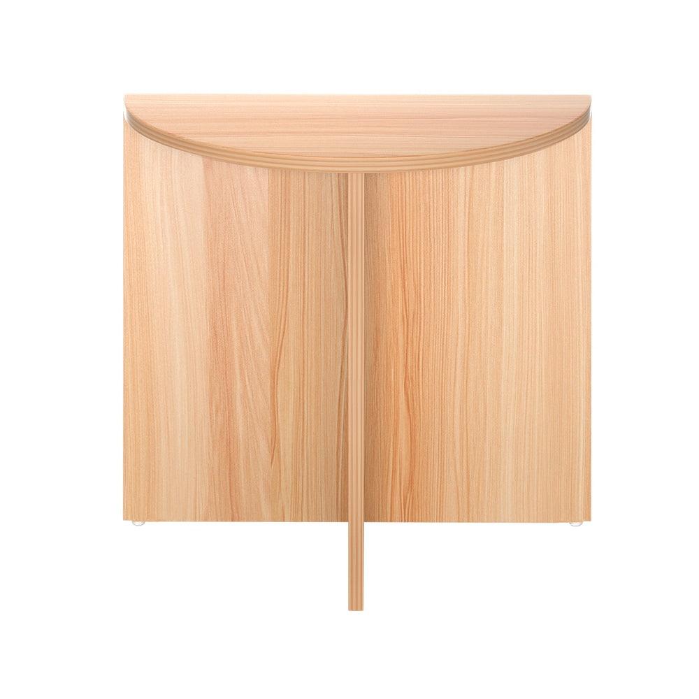Artiss Coffee Table Semi-circle 48CM Pine Elva - Harrogates