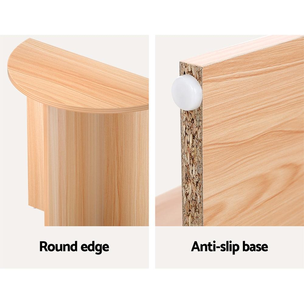 Artiss Coffee Table Semi-circle 48CM Pine Elva - Harrogates