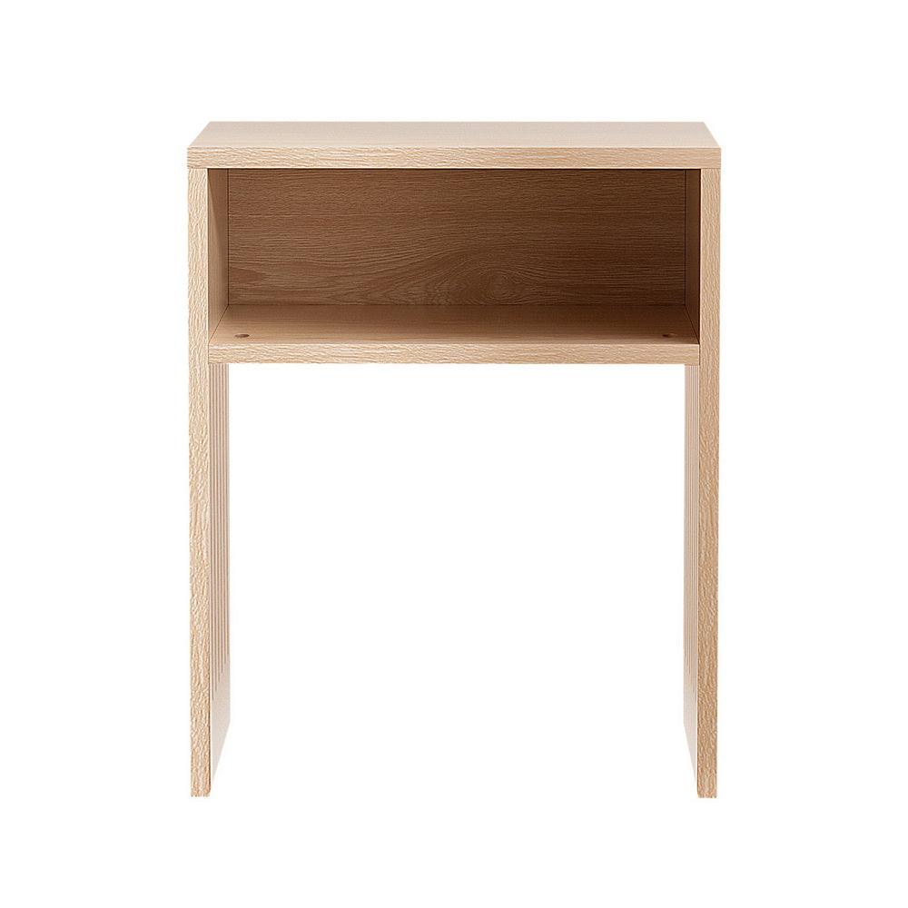 Artiss Coffee Table Storage Shelf Fluted Side Pine - Harrogates