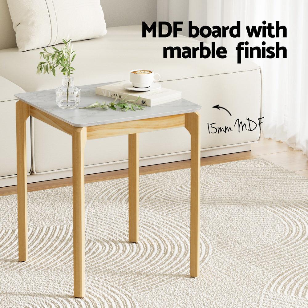 Artiss Coffee Table Marble Effect Square - Harrogates