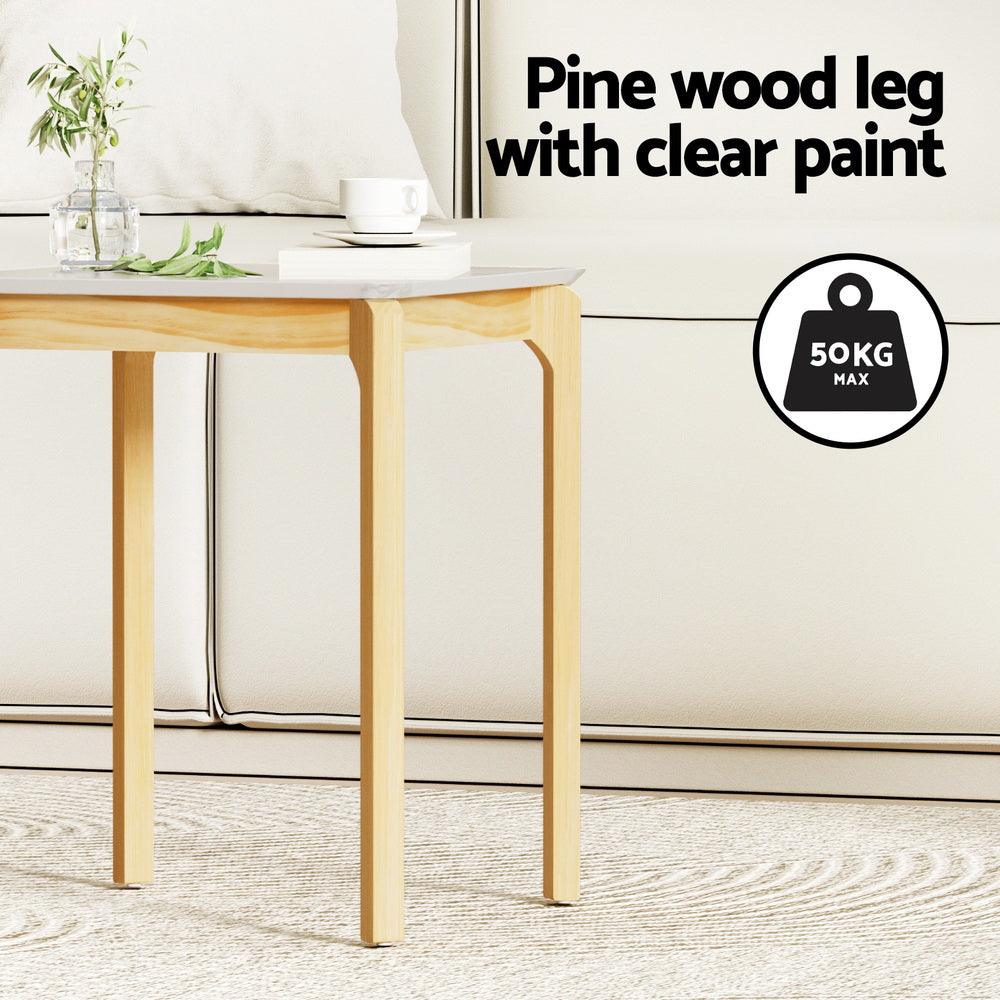 Artiss Coffee Table Marble Effect Square - Harrogates