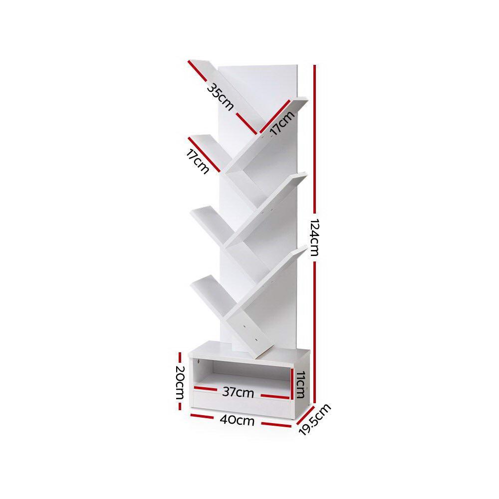 Artiss Tree Bookshelf 7 Tiers - ECHO White - Harrogates