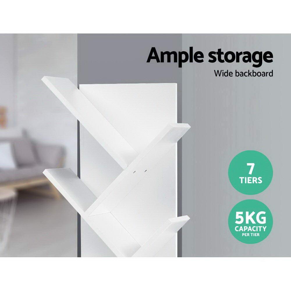 Artiss Tree Bookshelf 7 Tiers - ECHO White - Harrogates