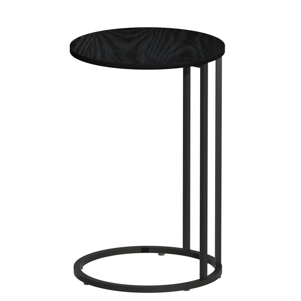 Artiss Coffee Table Side Table Round Black Martha - Harrogates
