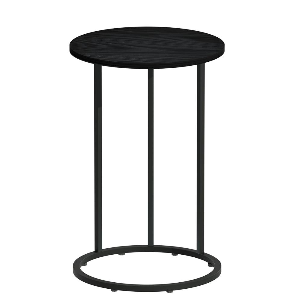 Artiss Coffee Table Side Table Round Black Martha - Harrogates