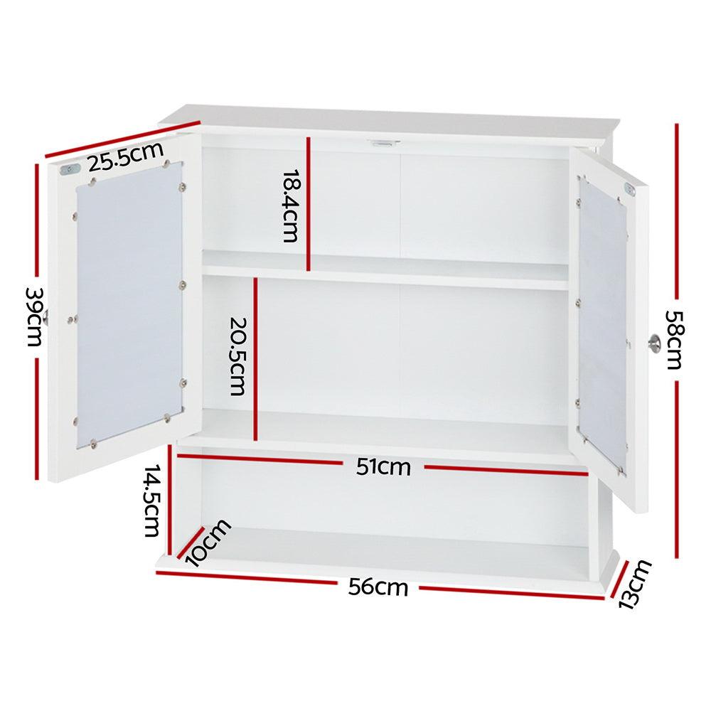 Artiss Bathroom Mirror Cabinet Storage Cupboard - Harrogates