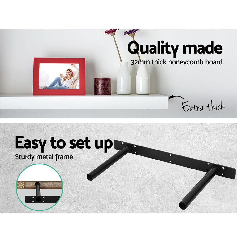 Artiss Floating Wall Shelf Set of 3 White - Harrogates