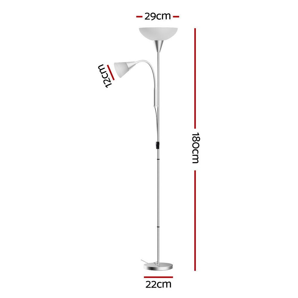 Artiss Floor Lamp Mother and Child Modern Home Living Room Office Reading Silver - Harrogates