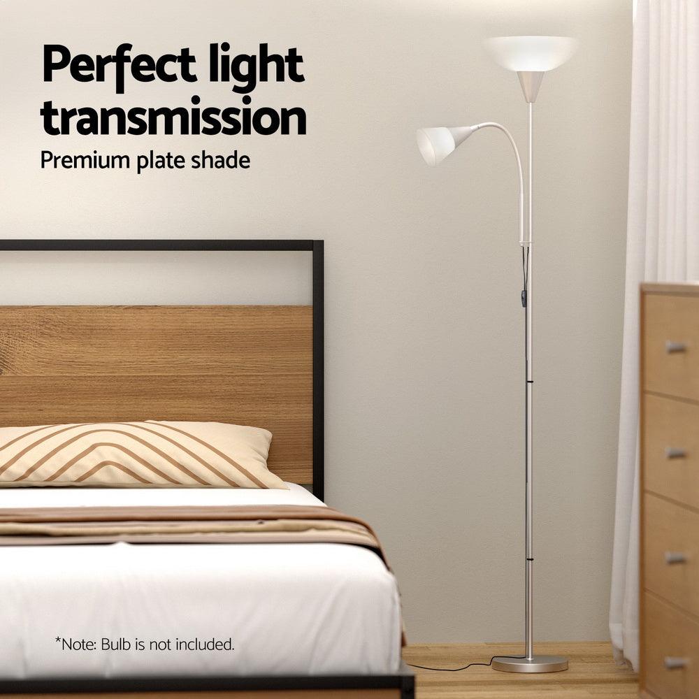 Artiss Floor Lamp Mother and Child Modern Home Living Room Office Reading Silver - Harrogates
