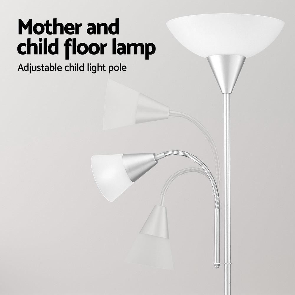 Artiss Floor Lamp Mother and Child Modern Home Living Room Office Reading Silver - Harrogates