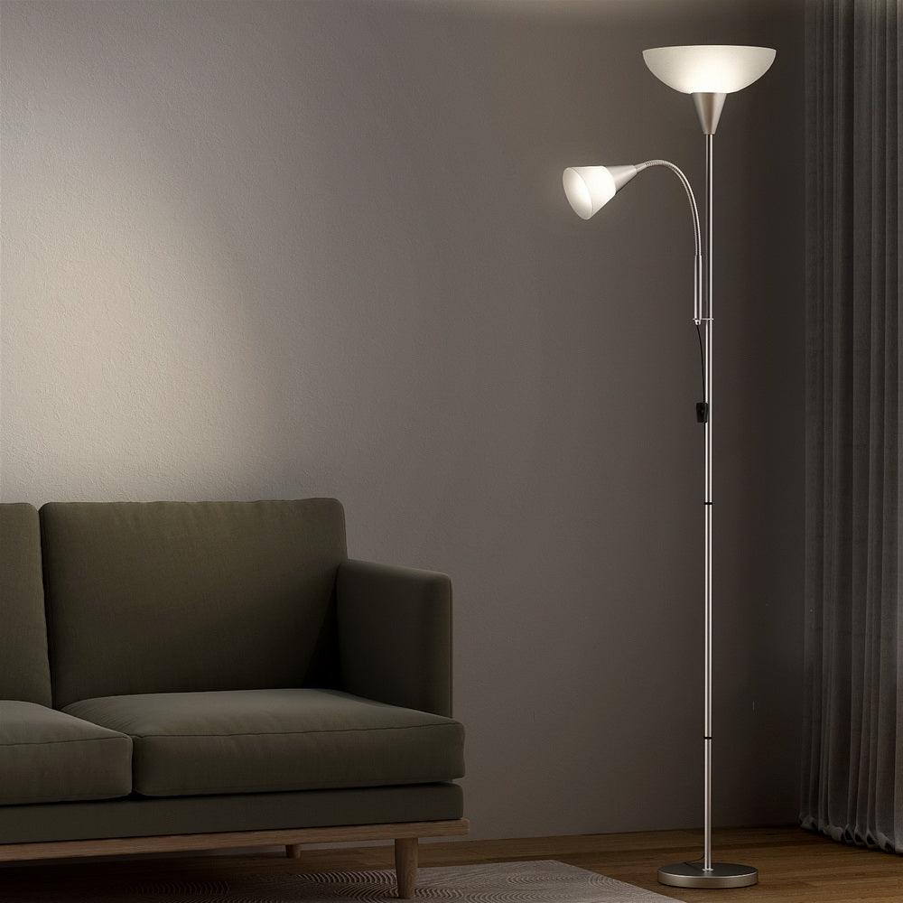 Artiss Floor Lamp Mother and Child Modern Home Living Room Office Reading Silver - Harrogates