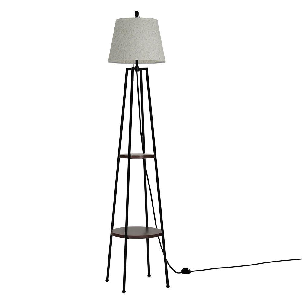 Artiss Floor Lamp 2 Tier Shelf Storage LED Light Stand Home Living Room Upright - Harrogates