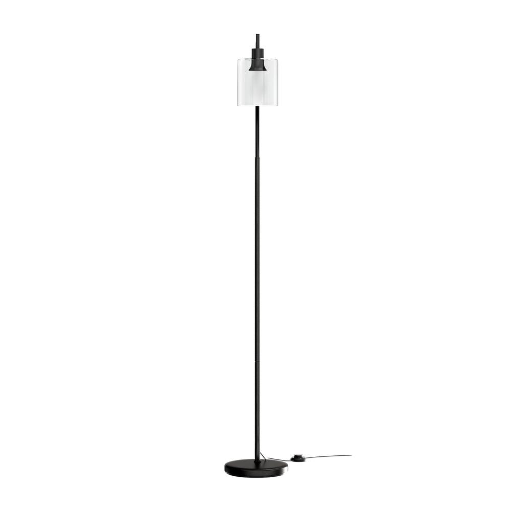 Artiss Floor Lamp Light Stand Modern Home Living Room Office Reading Glass Shade Black - Harrogates