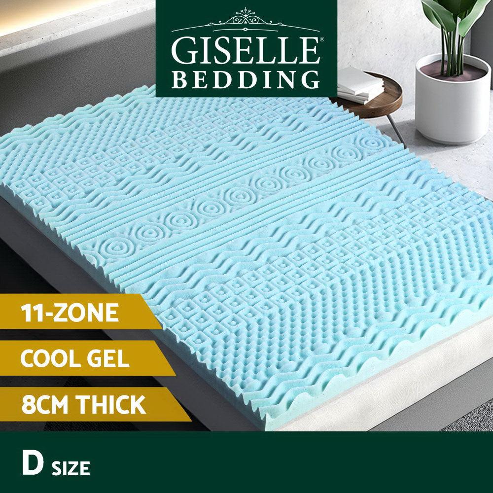 Giselle Bedding Memory Foam Mattress Topper 11-Zone 8cm Double - Harrogates