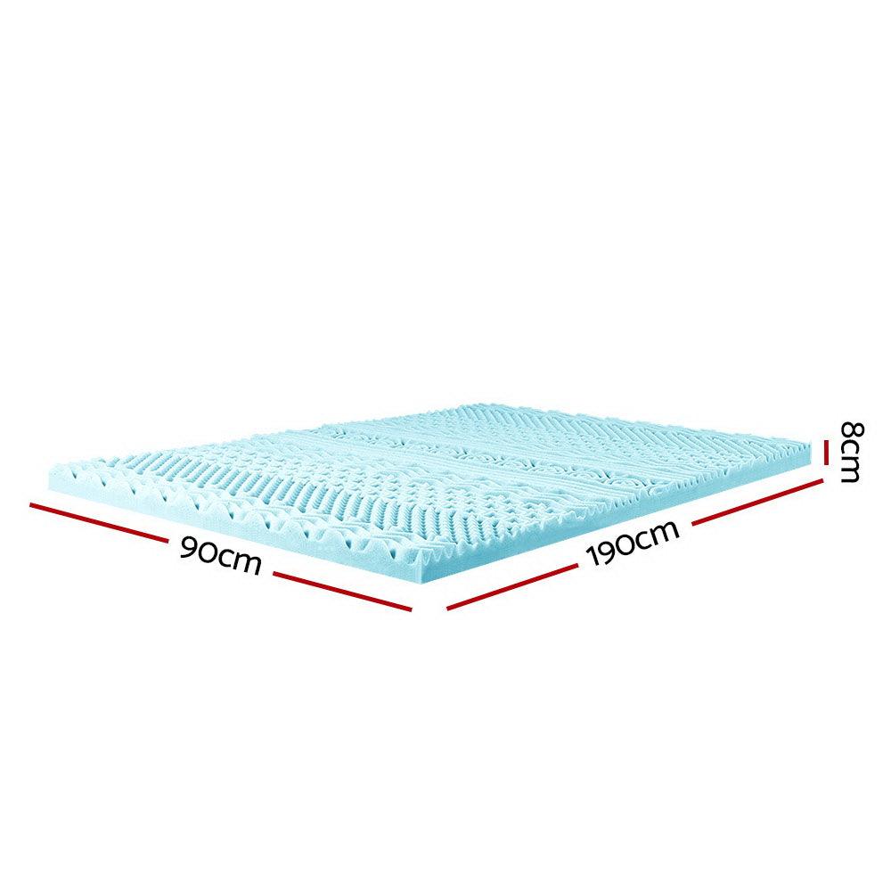 Giselle Bedding Memory Foam Mattress Topper 11-Zone 8cm Single - Harrogates