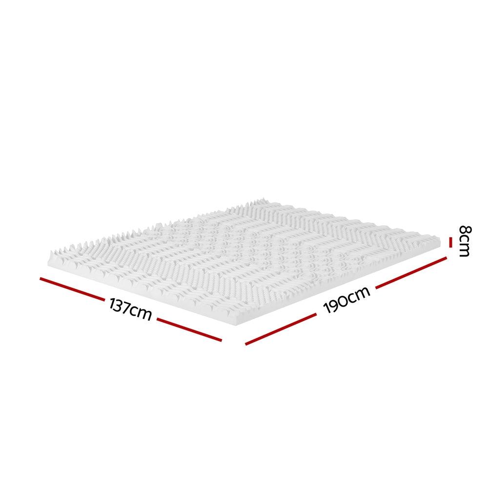 Giselle Bedding Memory Foam Mattress Topper 7-Zone Airflow Pad 8cm Double White - Harrogates