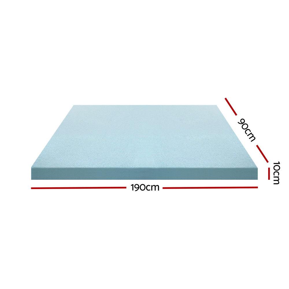 Giselle Bedding Memory Foam Mattress Topper Cool Gel Bed Mat Bamboo 10cm Single - Harrogates