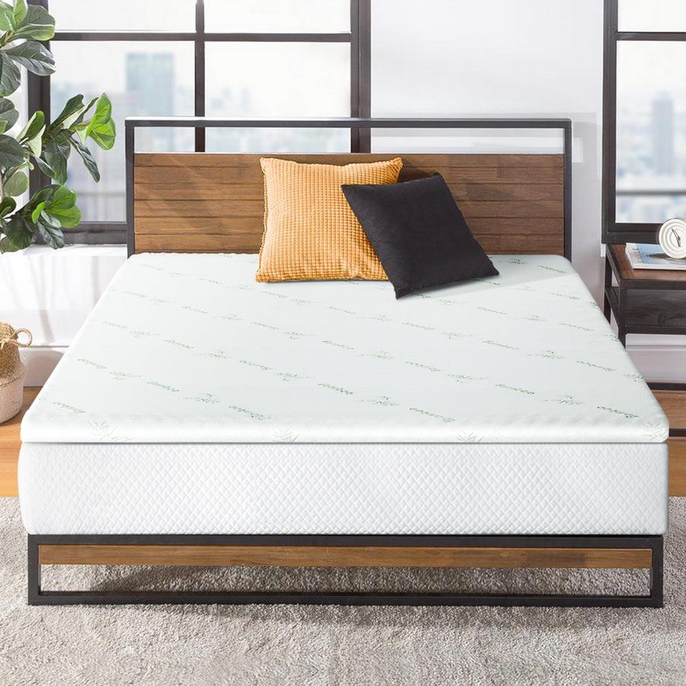 Giselle Bedding Memory Foam Mattress Topper Cool Gel Bed Mat Bamboo 10cm Single - Harrogates