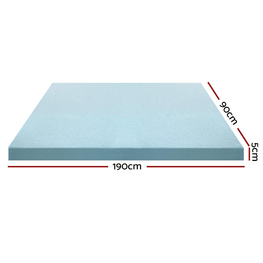 Giselle Bedding Memory Foam Mattress Topper Cool Gel 5cm Single - Harrogates