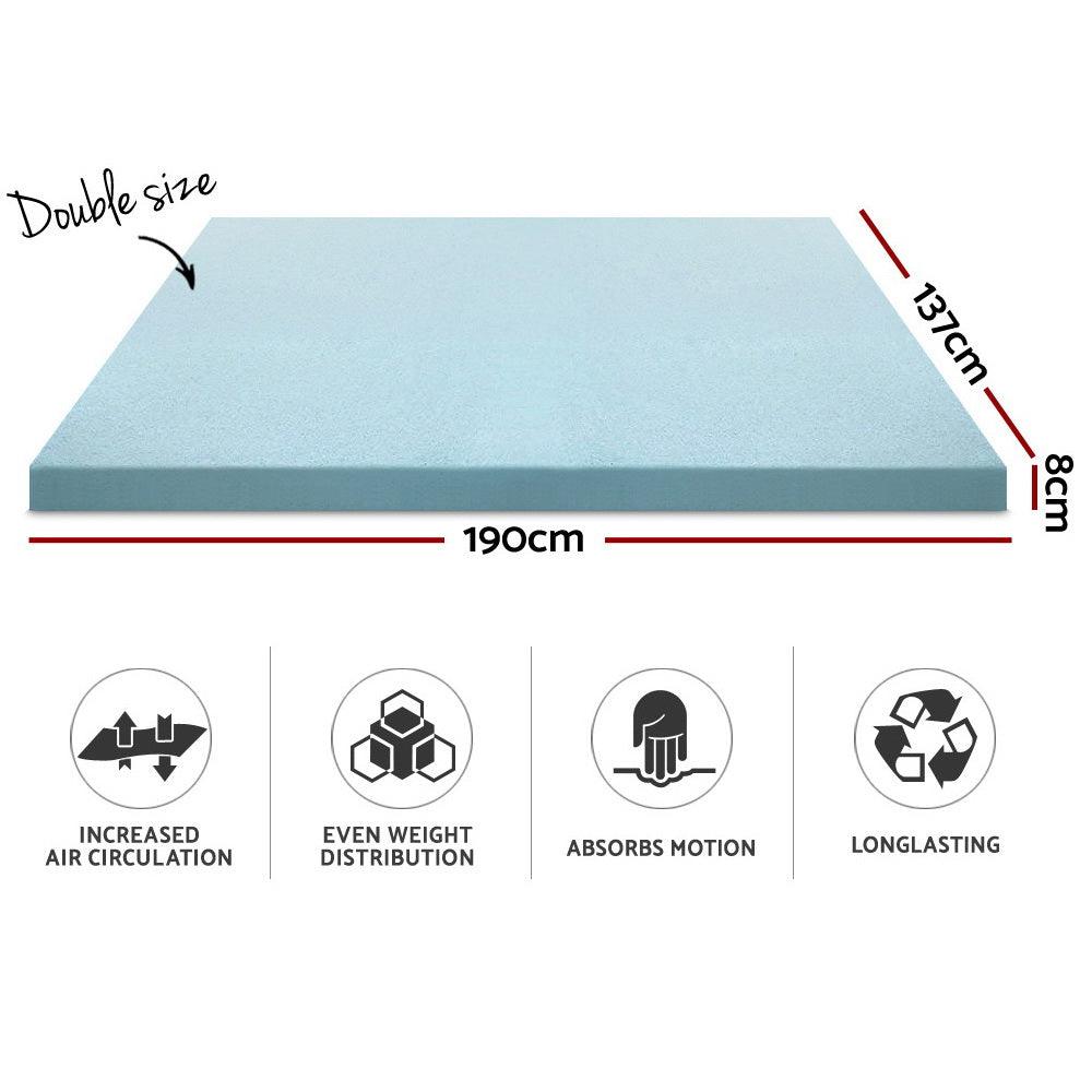 Giselle Bedding Memory Foam Mattress Topper Cool Gel 8cm Double - Harrogates