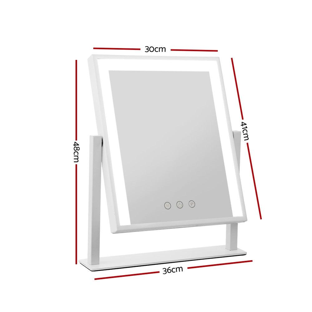Embellir Makeup Mirror 30x40cm Hollywood Vanity with LED Light Rotation White - Harrogates