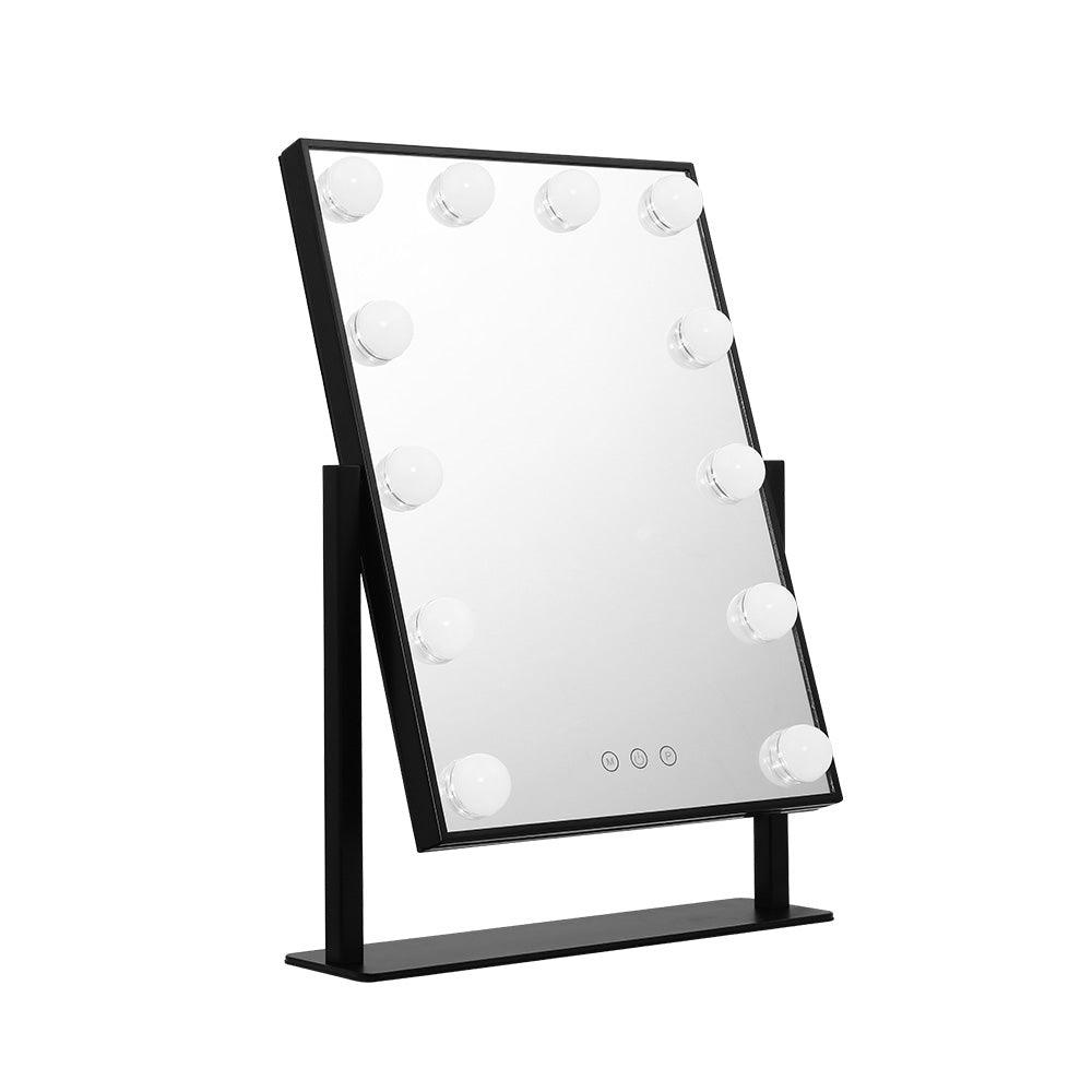 Embellir Makeup Mirror 30x48cm Hollywood Vanity with LED Light Rotation Tabletop - Harrogates