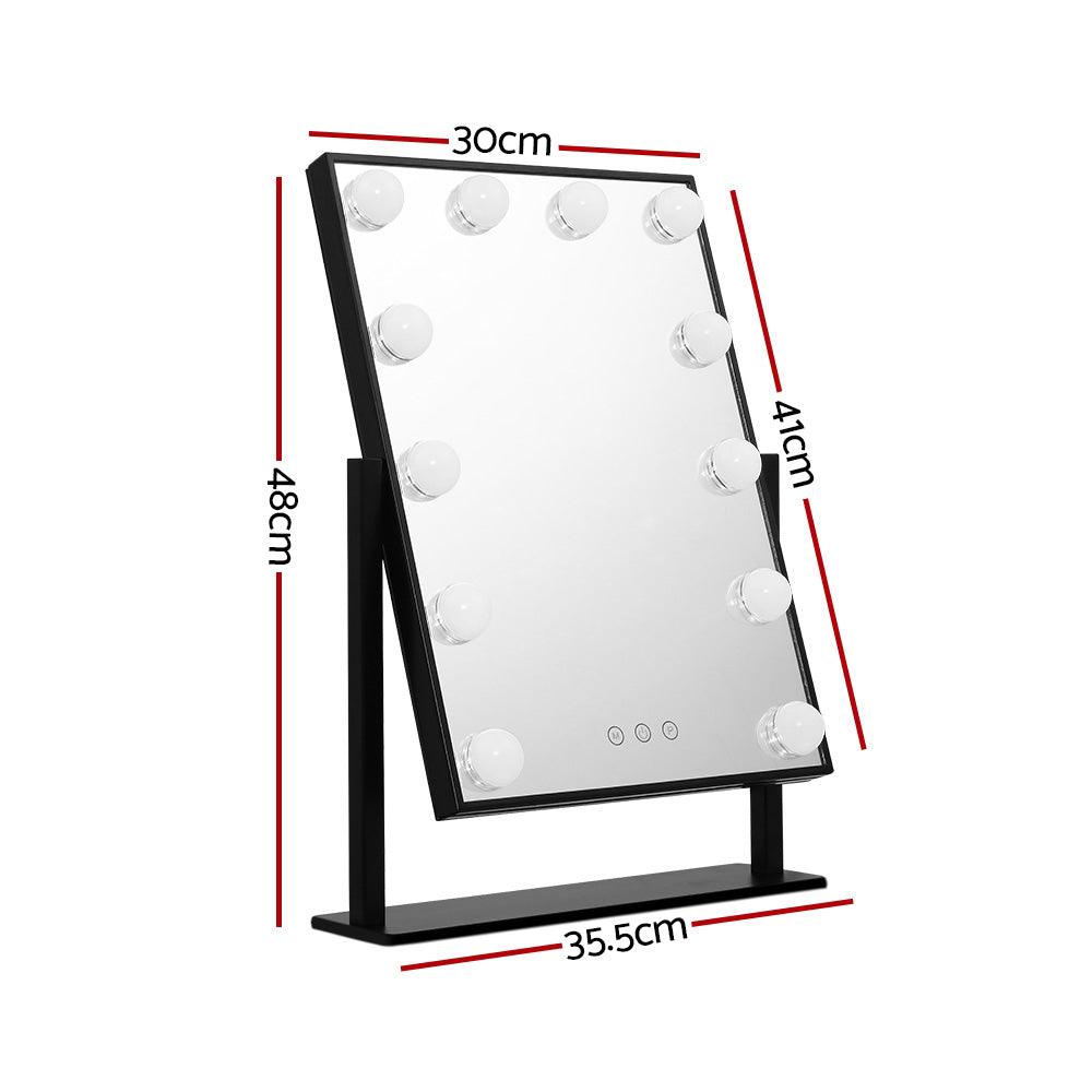 Embellir Makeup Mirror 30x48cm Hollywood Vanity with LED Light Rotation Tabletop - Harrogates