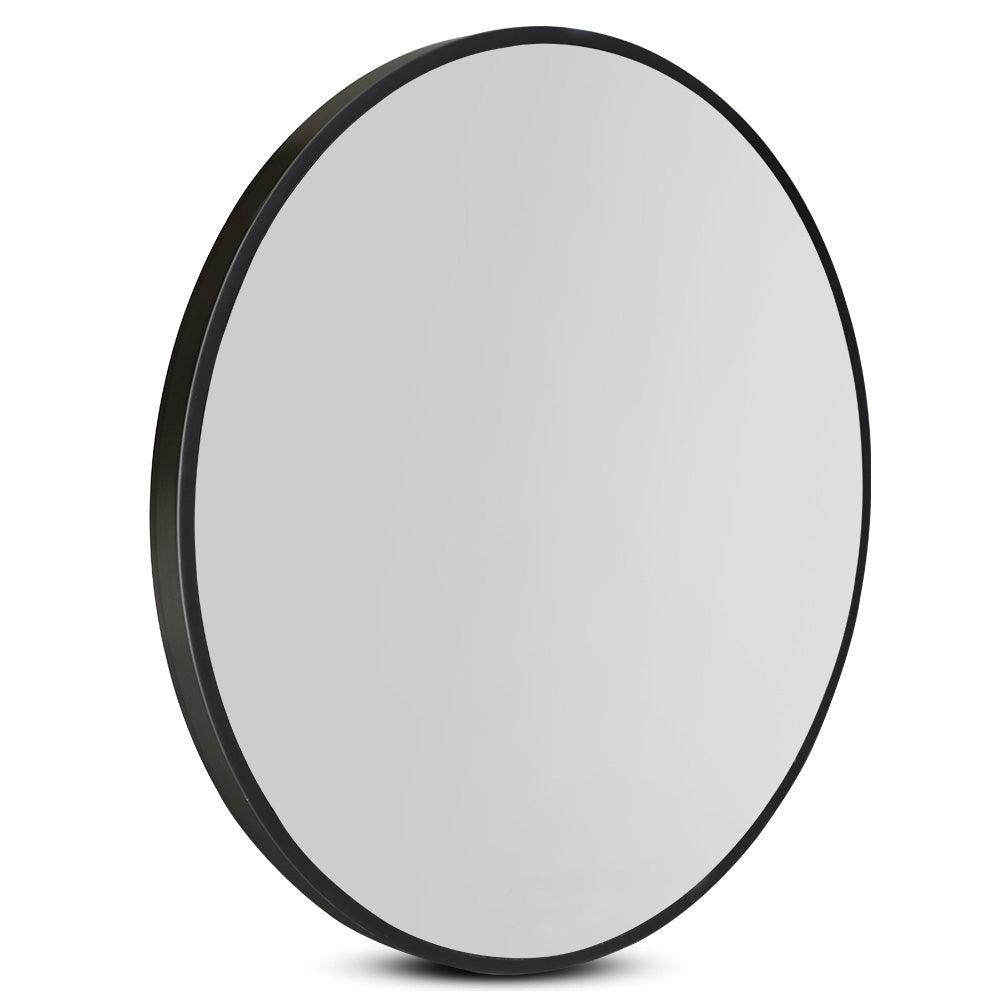 Embellir Wall Mirror Makeup 60cm Home Decor Framed Mirrors Bathroom Round Black - Harrogates
