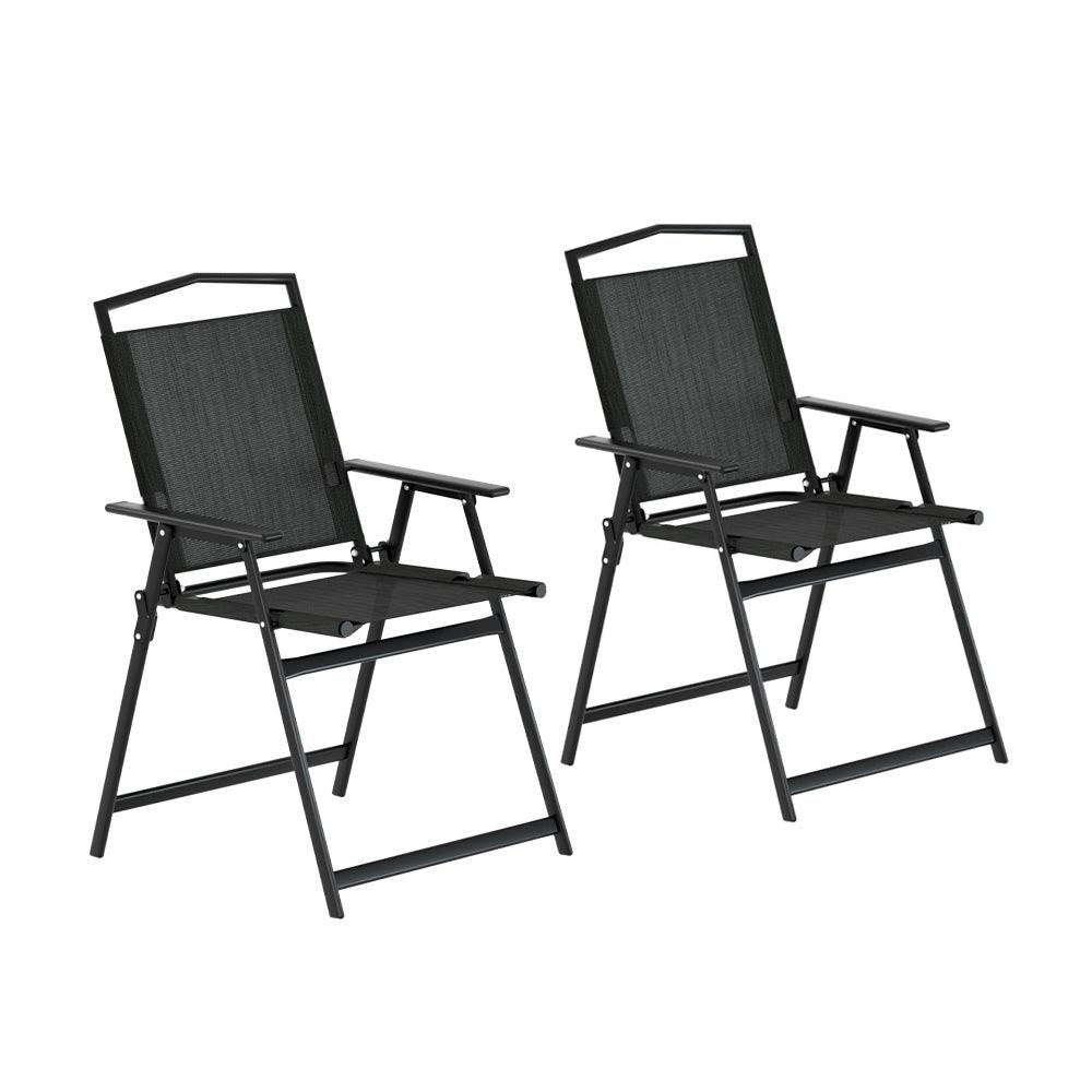 Gardeon Outdoor Chairs Portable Folding Camping Chair Steel Patio Furniture - Harrogates
