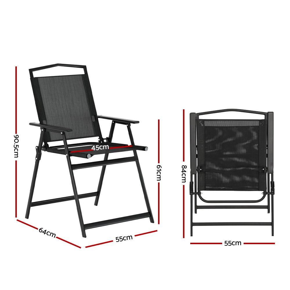 Gardeon Outdoor Chairs Portable Folding Camping Chair Steel Patio Furniture - Harrogates