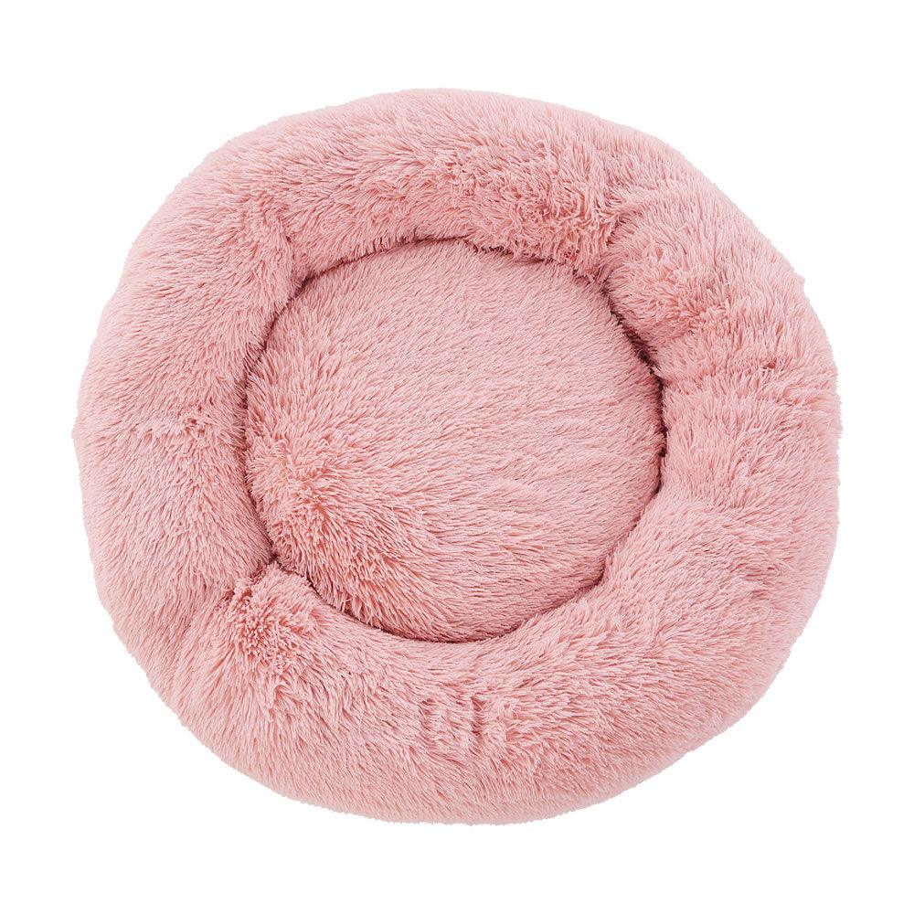 i.Pet Pet Bed Dog Cat 90cm Large Calming Soft Plush Pink - Harrogates